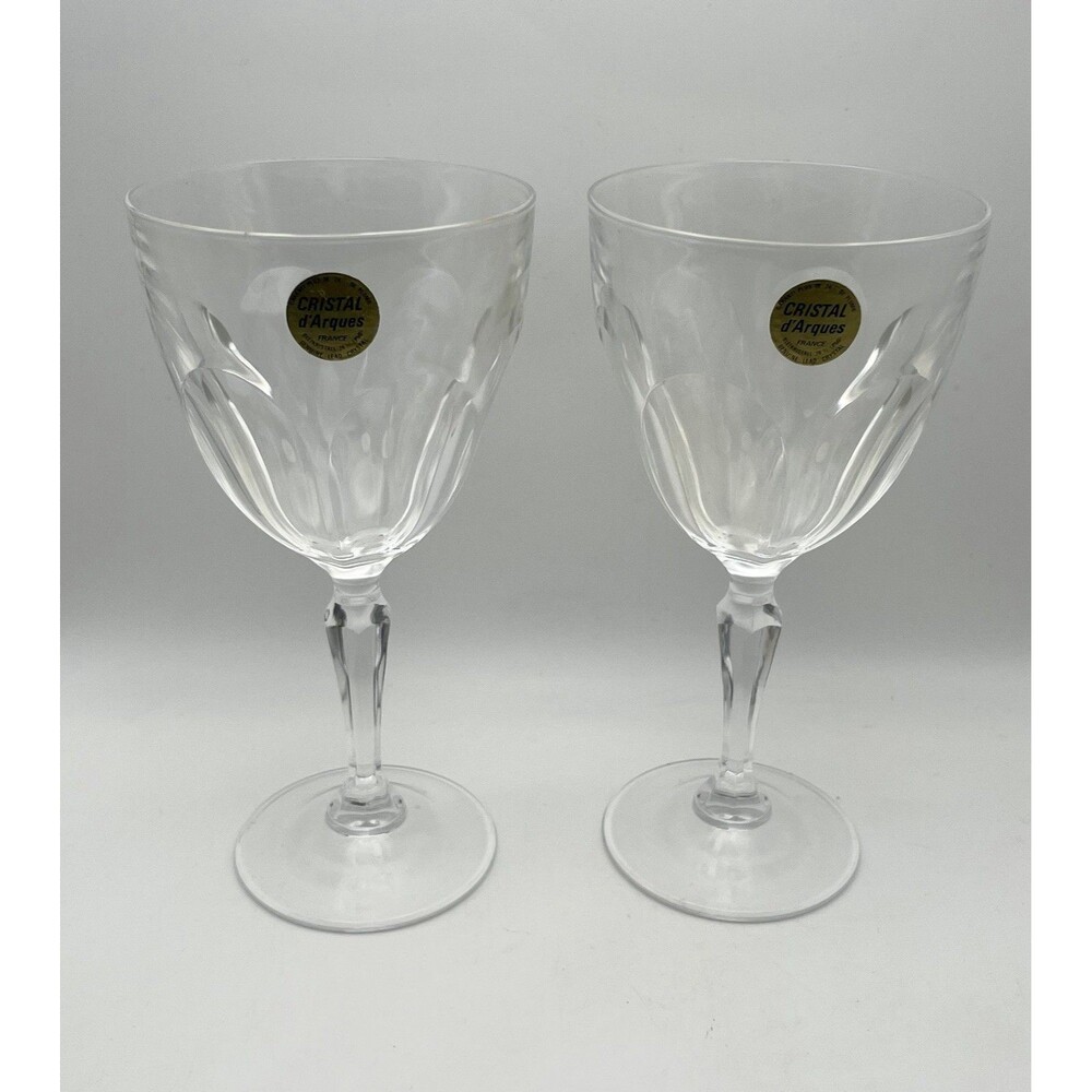 Vintage Cristal d’Arques France Wine Glasses Set of 2 6oz Cut Crystal - Picture 3 of 5